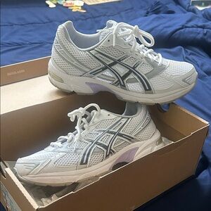 Asics White and Black Athletic Shoes